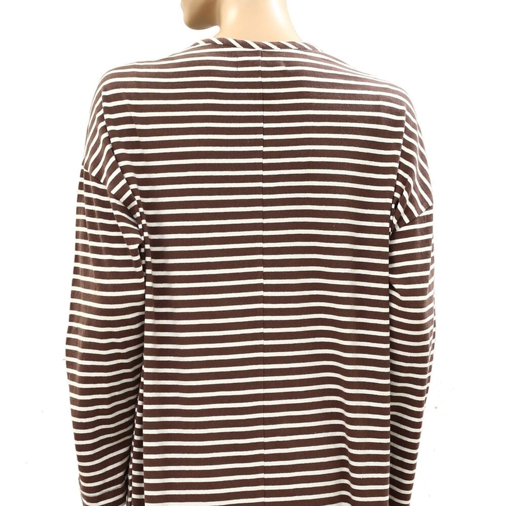 Free People Free Est Tivoli Maxi Dress Stripe Printed Long Sleeve Brown S 287330 - Picture 4 of 5